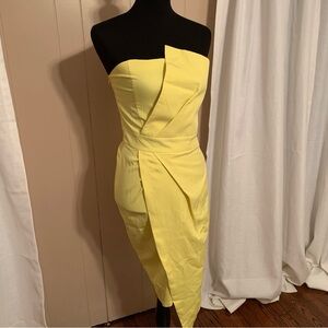 Elegant SHEIN Yellow Strapless Dress